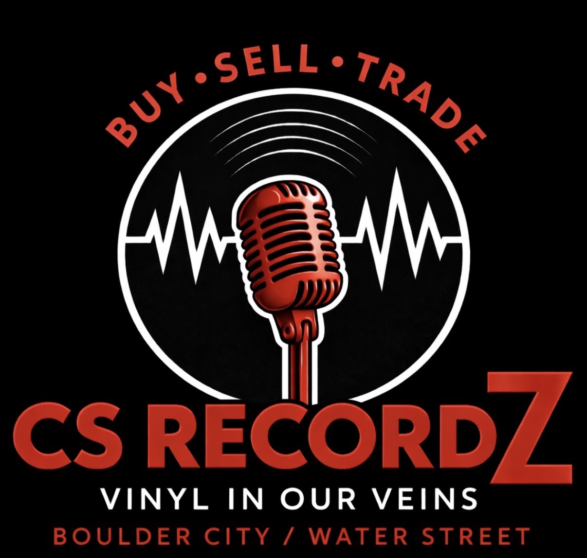 CS Recordz logo — Vinyl in our veins, Boulder City / Water Street